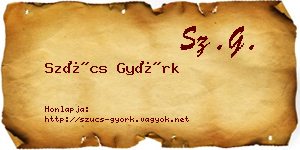 Szűcs Györk névjegykártya