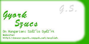 gyork szucs business card